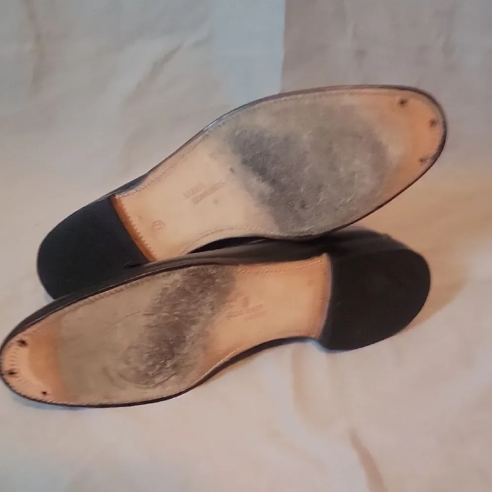 Sophisticated Black Leather Slip-On Loafers with Tassel
